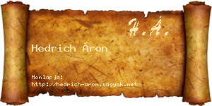 Hedrich Áron névjegykártya